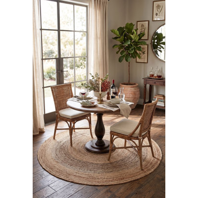 Gilbrae Beige/Gray Striped Modern Farmhouse Handmade Hand Braided Jute/Sisal Indoor Area Rug