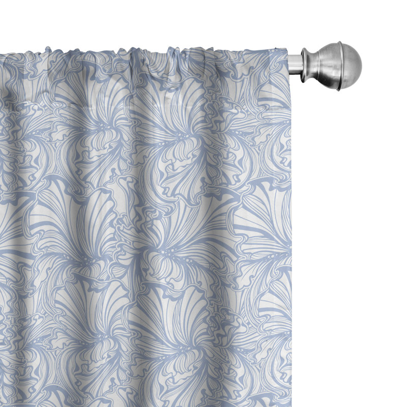Art Nouveau Semi-Sheer Rod Pocket Curtain Panels, 28" x 84"