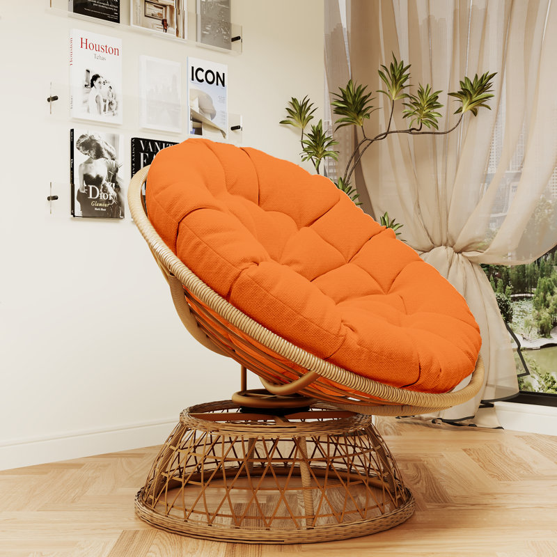 Chaise de patio avec coussins Mayen, Orange