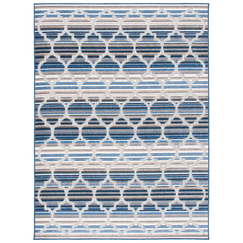 Longridge Performance Geometric Indoor/Outdoor Area Rug, Rectangle 6'7" x 9'