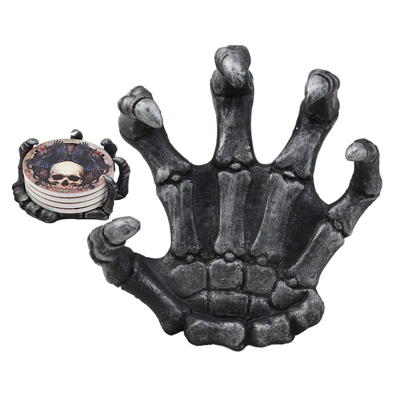 Ensemble de 5 sous-verres avec support et embrayage alchemy alchimie de la structure de lit à main dead