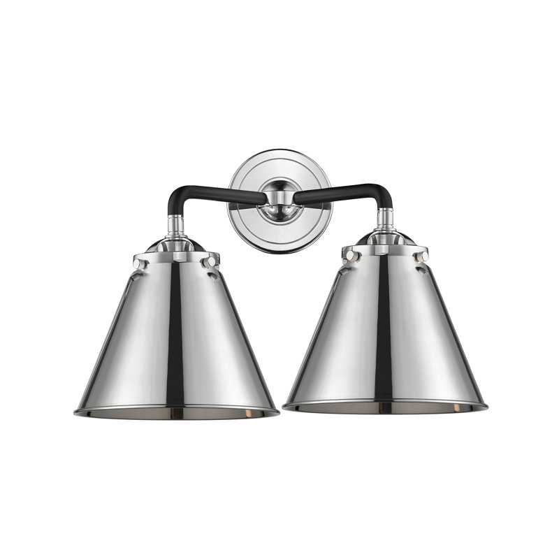 Éclairage pour salle de bain 2 lumières Donovan, DEL, Nickel noir poli, Nickel poli
