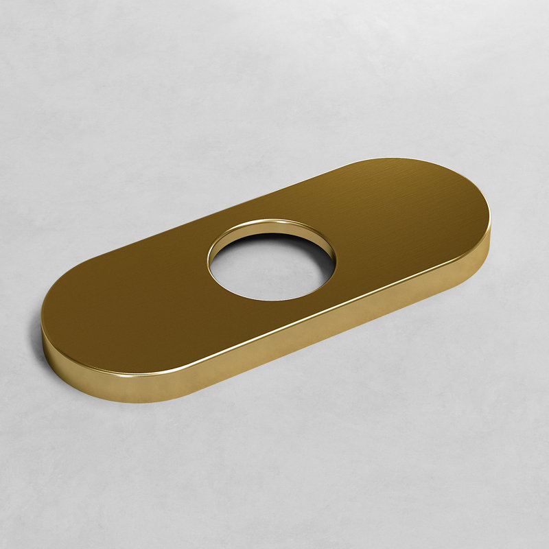 Couvercle de trou de robinet de salle de bain 5,5 po pour 1 ou 3 trous en or brossé mat, Or mat