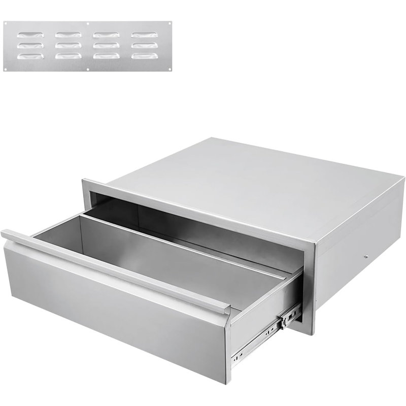 Tiroirs de cuisine en acier inoxydable à 1 niveau, rangement pour barbecue résistant aux intempéries, îlot de barbecue