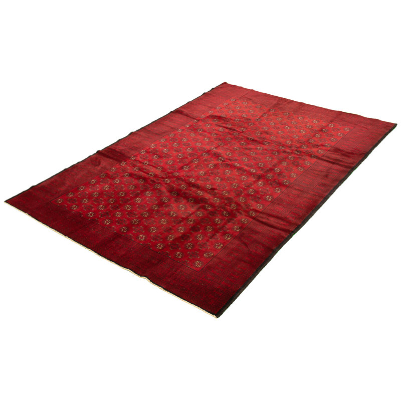 Tapis décoratif en laine noué à la main de conception unique 6 pi 4 po x 10 pi CUTA