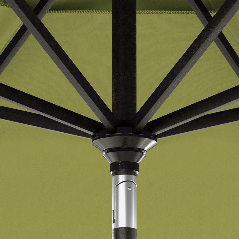 Parasol de patio en bronze 11 pieds avec manivelle en aluminium nervuré Sunbrella Ara, Sunbrella® Ara