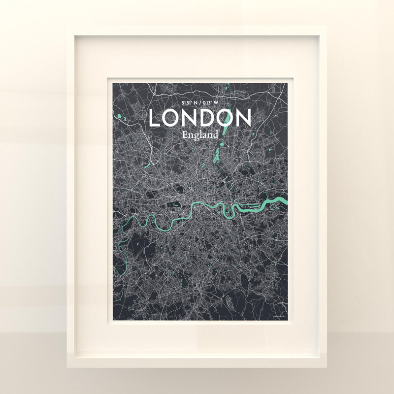 London City Map In Dream - No Frame Print, 20cm H x 16cm W x 0.05cm D