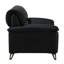 Cuir noir - Siège avec rembourrage en duvet et siège de soutien au design moderne et élégant