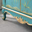 Banc de rangement bleu en bois manufacturé