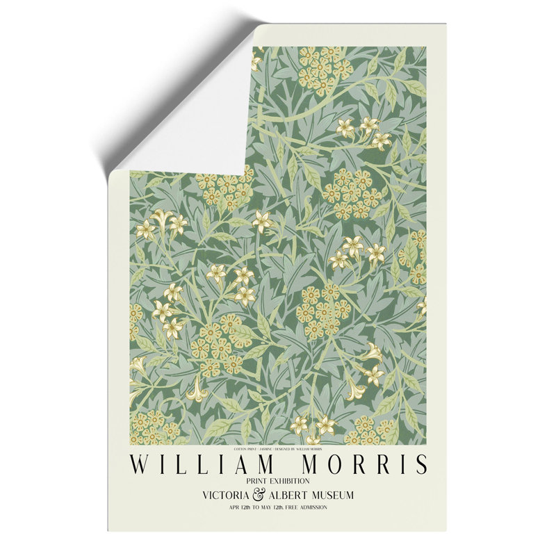 Jasmine with Border by William Morris - Frameless Print, 30cm H x 21cm W x 0.1cm D