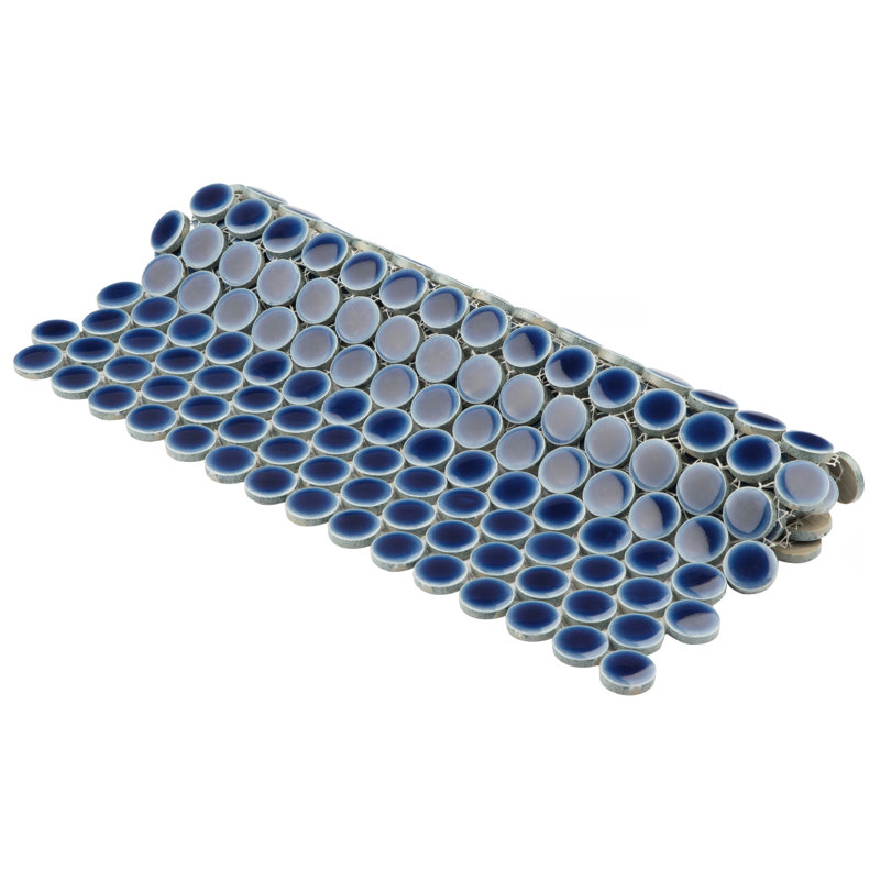 Hudson Penny Round .80" x .80" Porcelain Penny Round Mosaic Wall & Floor Tile, Smoky Blue