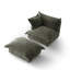 Upholstered Armchair with Footstool-947081459