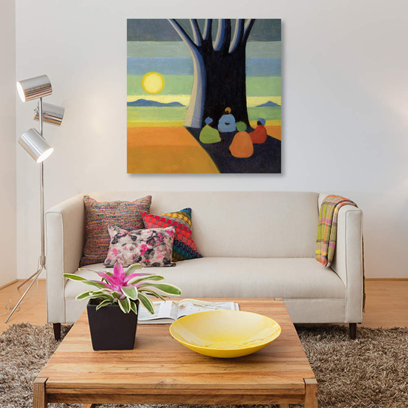 « the meeting », impression sur toile, H 26 po x l 26 po x P 1,5 po, Toile tendue, Pas de tapis