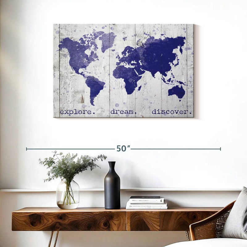 Explore Explore Dream Dream World Map, H 24 po x l 36 po