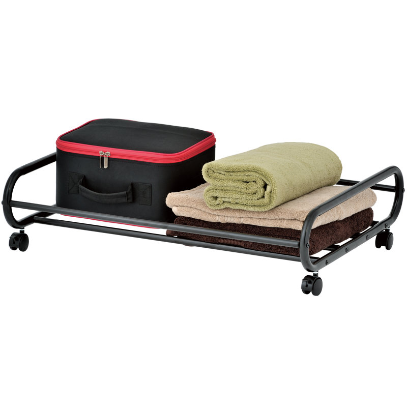 Metal Underbed Storage Rolling Cart, Black
