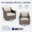 Ensemble de canapé d'extérieur en osier avec fauteuils club et pivotant Jenesys - confortable et durable-1191777852