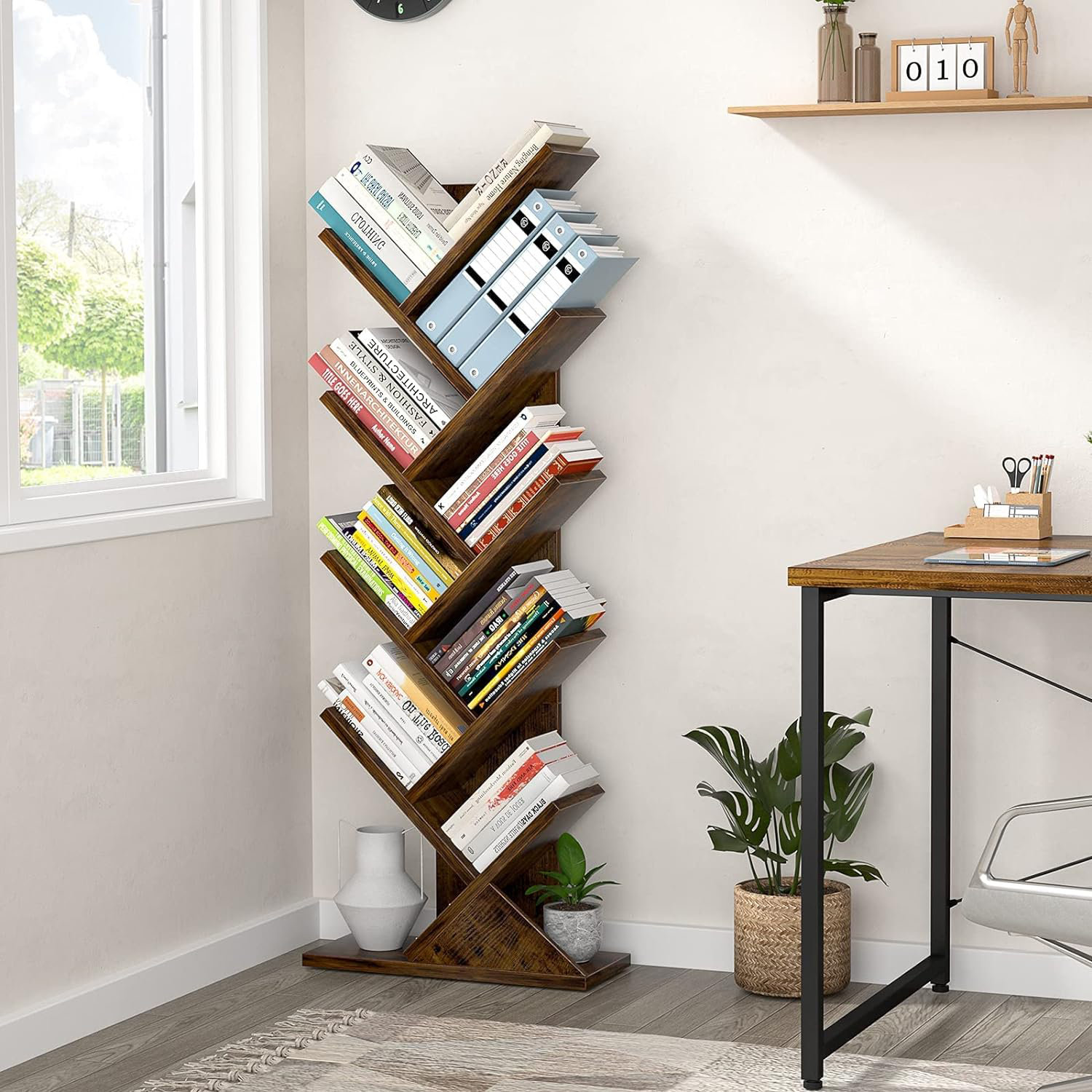 Ebern Designs Biblioth Que De Rangement Niveaux Et Avis Wayfair