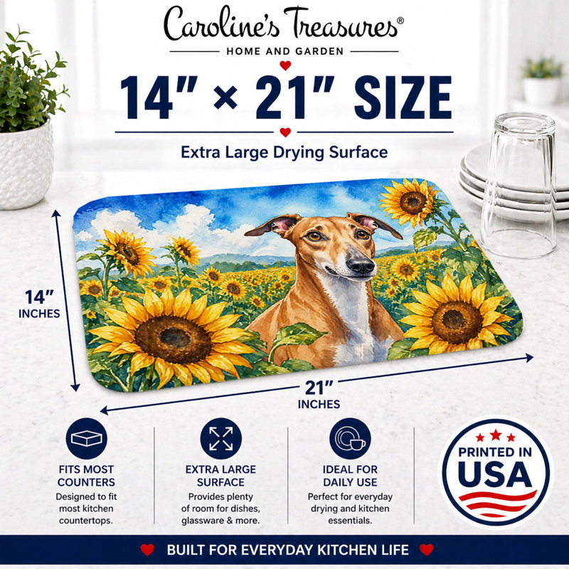 Tapis de séchage Greyhound in Sunflowers, Greyhound 6095
