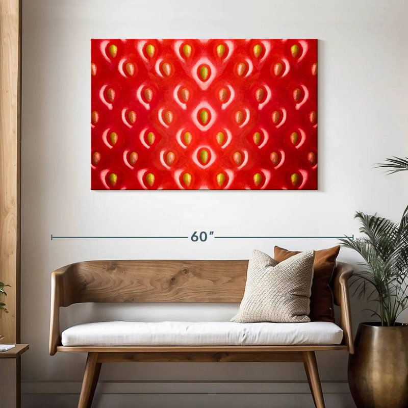 Yarlin Magnified Red Strawberry, 30" H x 45" W