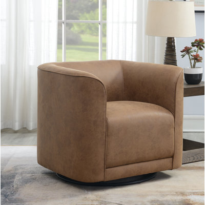 Upholstered Swivel Barrel Chair