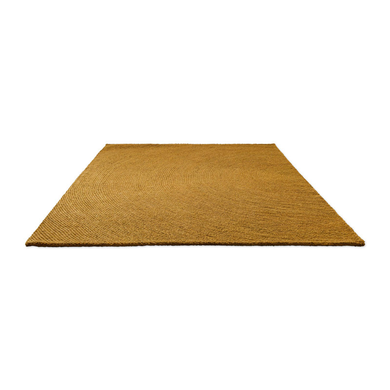 Hand Tufted Wool Area Rug in Ochre, Rectangle 4'7" x 6'7"