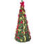 Arbre de Noël pop-up 6 pi avec lumières Ul blanc chaud et décor rouge et or, idéal pour les petits dortoirs