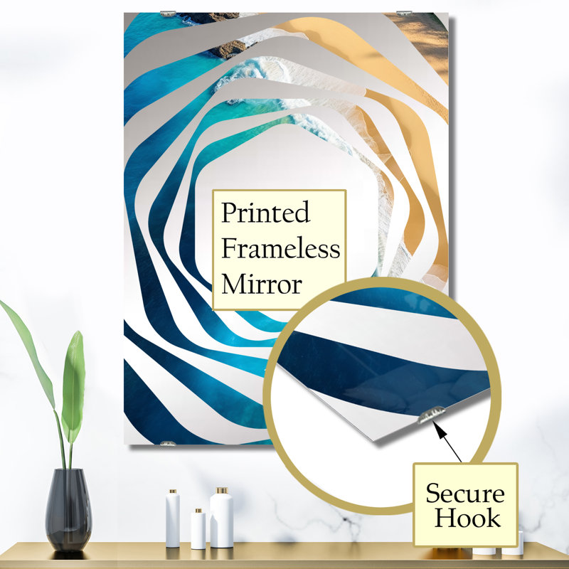 Gateville - Grand miroir mural Coastal Beach, 40 po x 30 po
