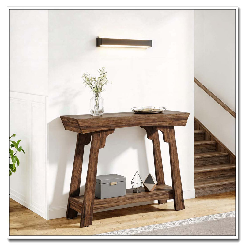 2-Tier Console Table with Sturdy Adjustable Feet