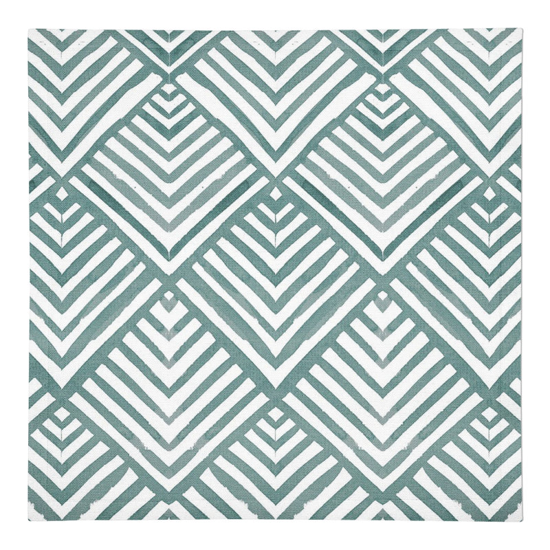 Cotton Twill Geometric Rectangle Napkin, Blue