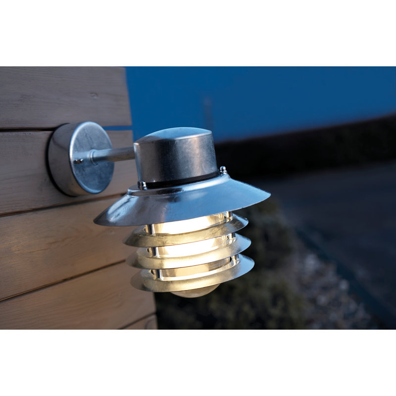 Vejers 23cm H Outdoor Wall Lantern, Zinc plated steel
