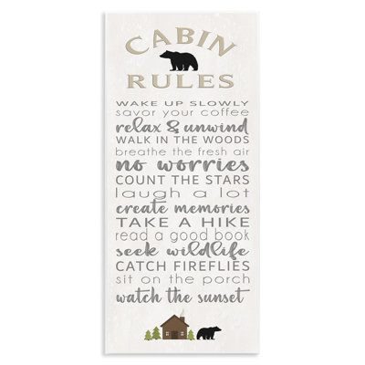 Fun Adventure Cabin Rules Wall Plaque, design by Seven Trees Design