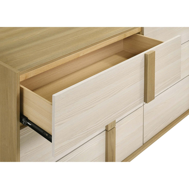 Ensemble de commode et miroir contemporain à 6 tiroirs