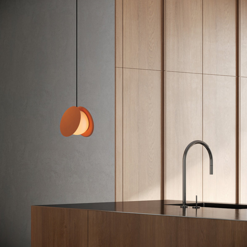Pendulum Pendant Light, Persimmon, Black, 14" H x 9.69" W x 8.03" D