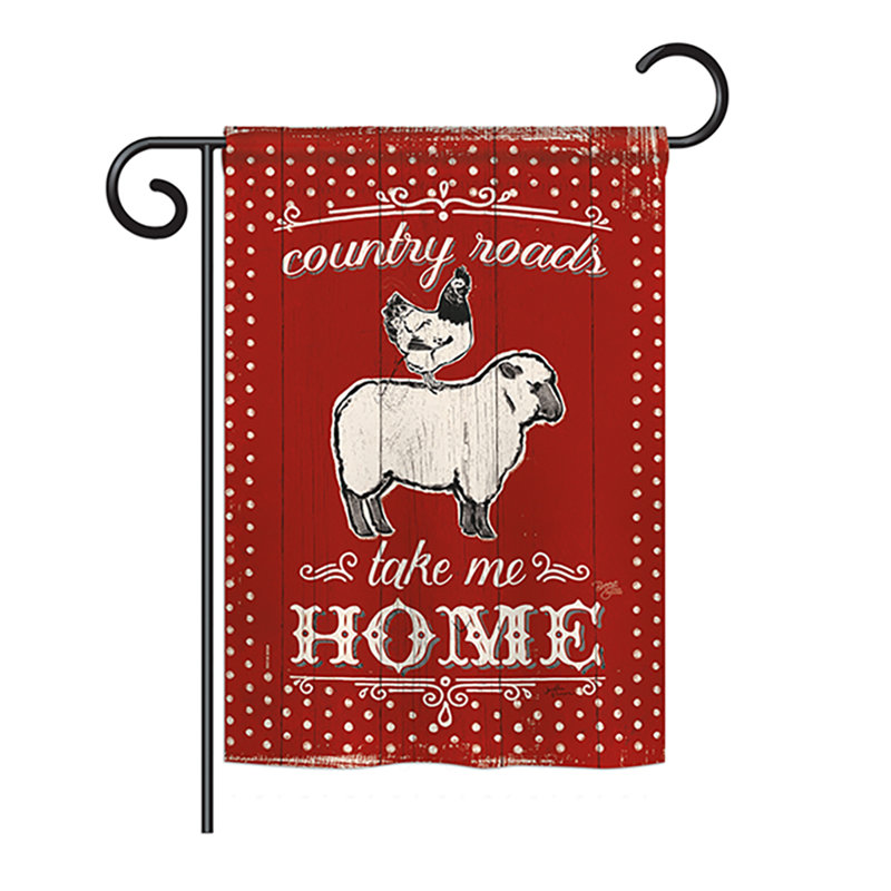 « country friends », la nature quotidienne des animaux d’élevage sont en polyester de 2 côtés 19 x 13 po. drapeau de jardin