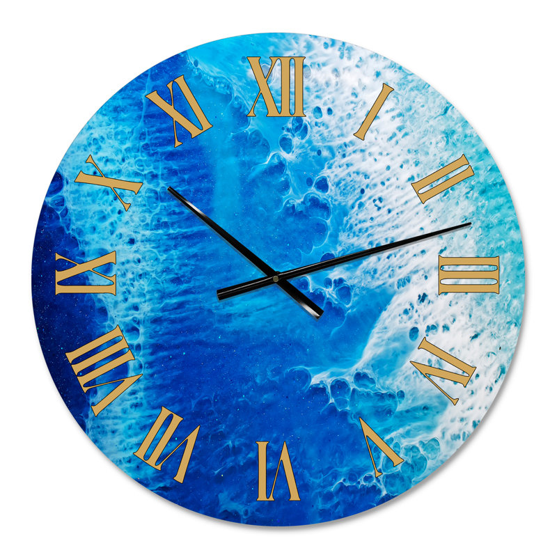 Waves Epoxy ResIn Art V - Horloge murale moderne, Moyen
