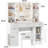 Vanity Desk With Lighted Mirror, Large Makeup Vanity Table Set With Storage Bench & Cabinets, 3 Brightness Mode, 45.2Inch (W), White