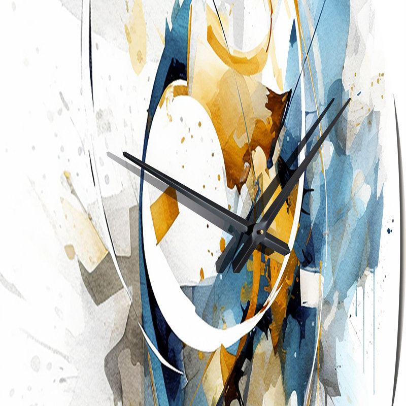 Horloge murale Teal Adn Gold Elegance II - Minimalisme, Moyenne