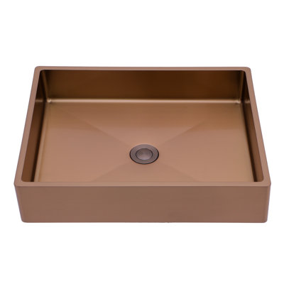 Rose Gold 19"X15" Bathroom Sink - Increases Elegance Keeps Clean With Nano Surface