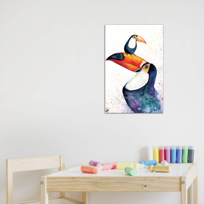 Décoration murale pour enfants Toucan, H 12 po x l 8 po x P 0,75 po, Toile tendue