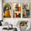 «Full Moon Celebratration Vintage Abstract», 3 pièces sur toile-1934254554-1934254565