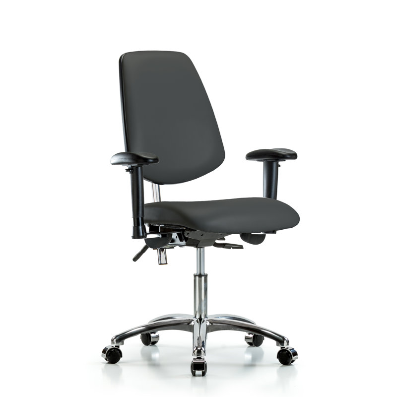 Chaise de travail ergonomique Amelie, Roulettes, Anthracite, Inclus