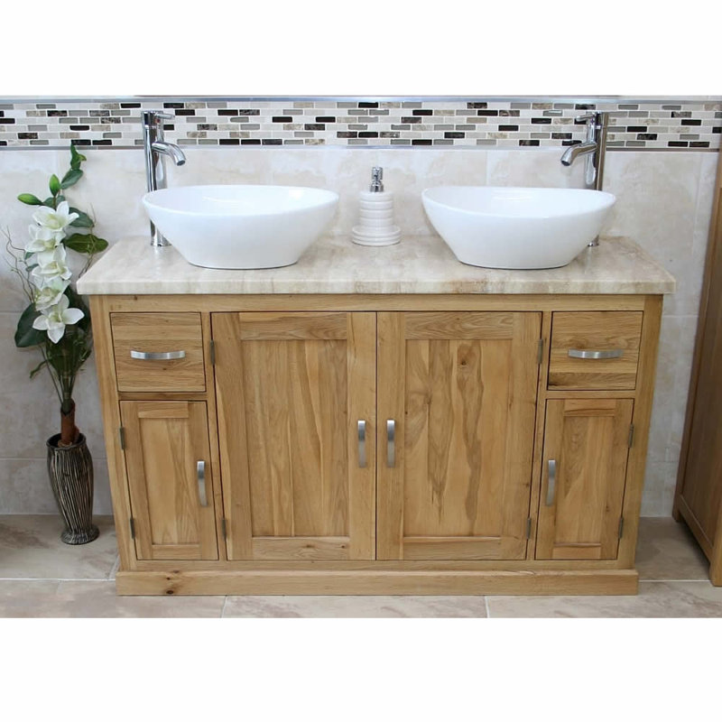 Delk 1230mm Double Bathroom Vanity with Vessel Ceramic Basin
