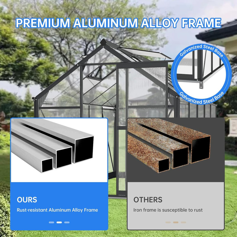 Serre extérieure, serres en polycarbonate pour l'extérieur, 120"