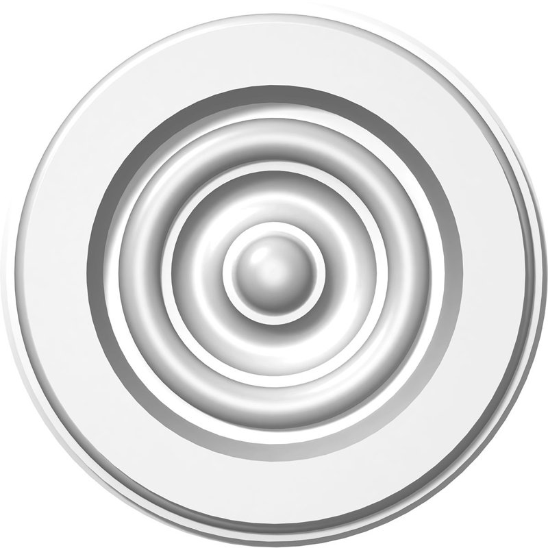 Standard Grayson Bullseye Rosette with Beveled Edge, 5" H x 5" W x 0.5" D