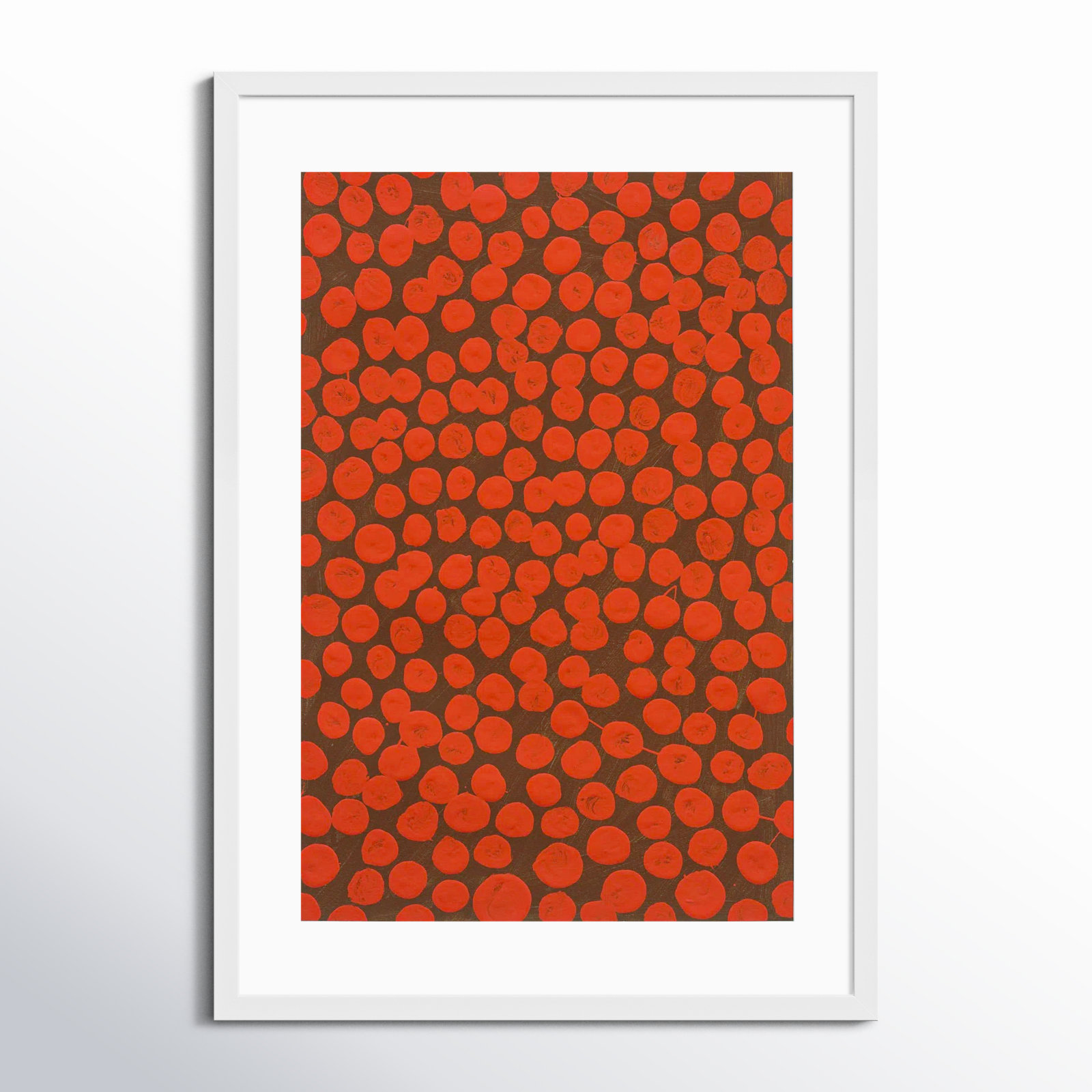 Navi "Salsa on Brown" Painting, White, 50" H x 35" W x 1.25" D