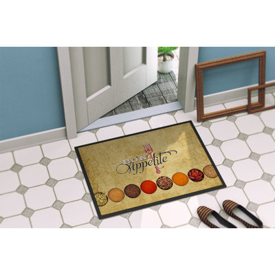 Tapis de porte d’intérieur anti-dérapant bon appétit et épices