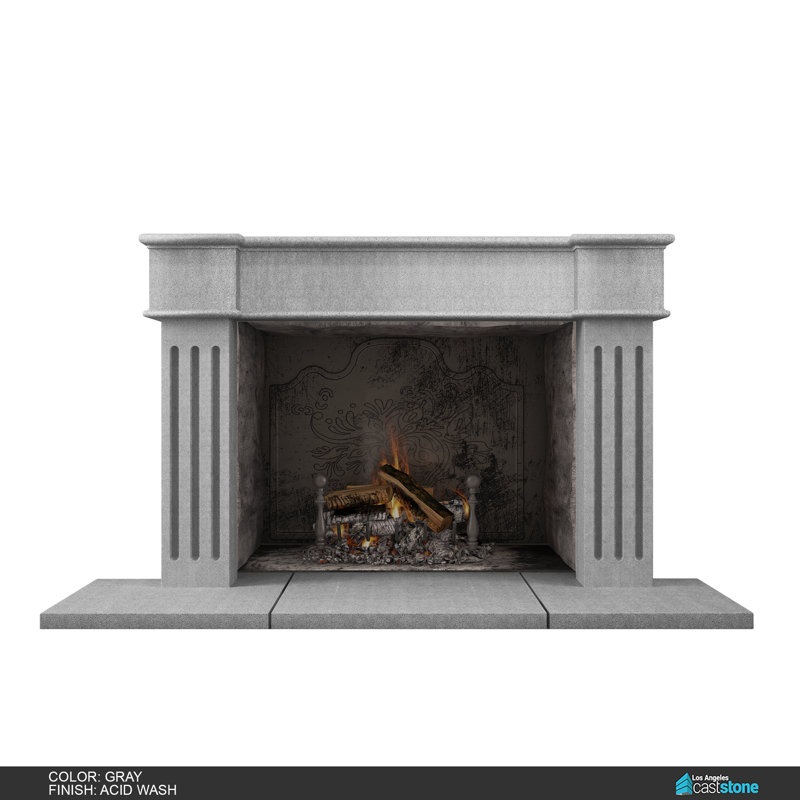 Great Hayk Fireplace Surround, Acid Wash Gray
