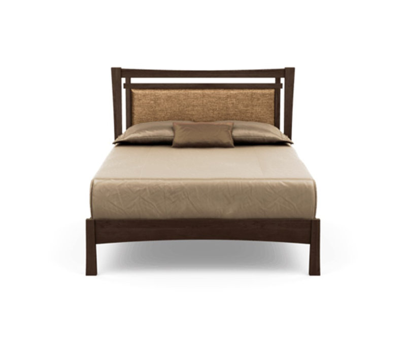 Monterey Upholstered Bed, King, Natural Cherry, Ebony