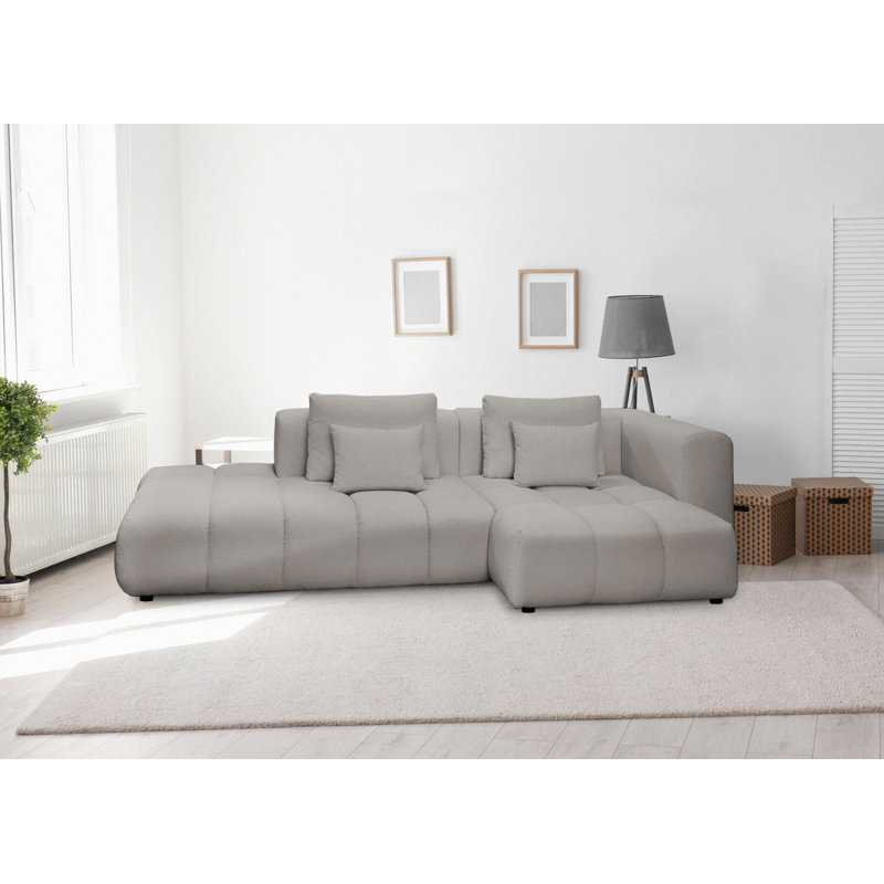 4 Seater Sofa & Chaise, Right Hand Facing, Grey