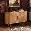 49" Curved Fluted Tambour Sideboard Buffet Cabinet with Built-in Charging Station, Oval Storage Console for Living Room, Dining Room & Entryway-129442266
